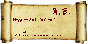Mogyorósi Bulcsú névjegykártya